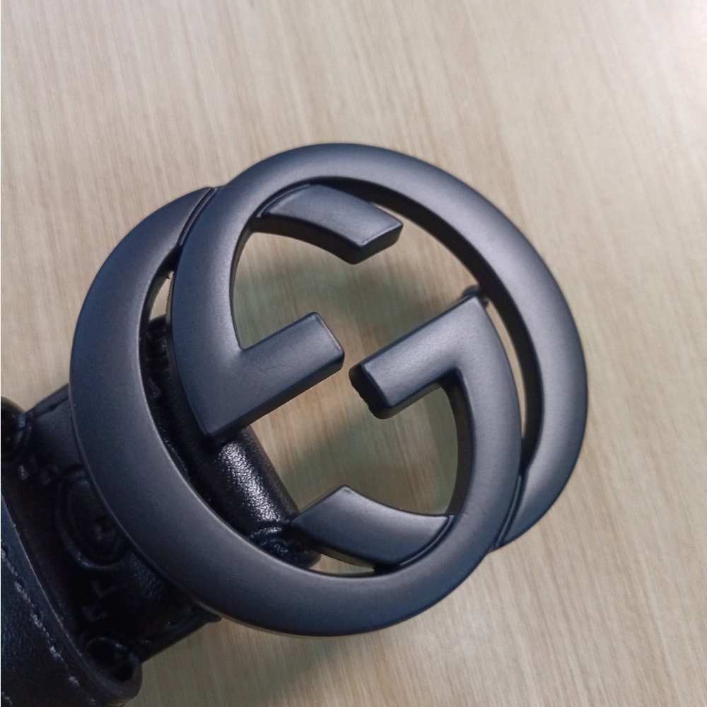 Gucci Black Belt with Interlocking G Buckle